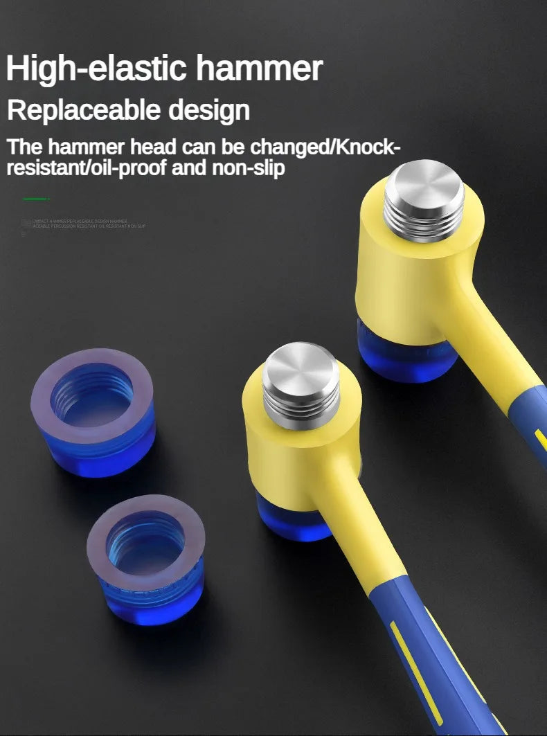 Detachable Insulated Double-Headed Installation Hammer 25mm-45mm Rubber Handle Soft Grip Hammer for Installation Work - Shoppiline
