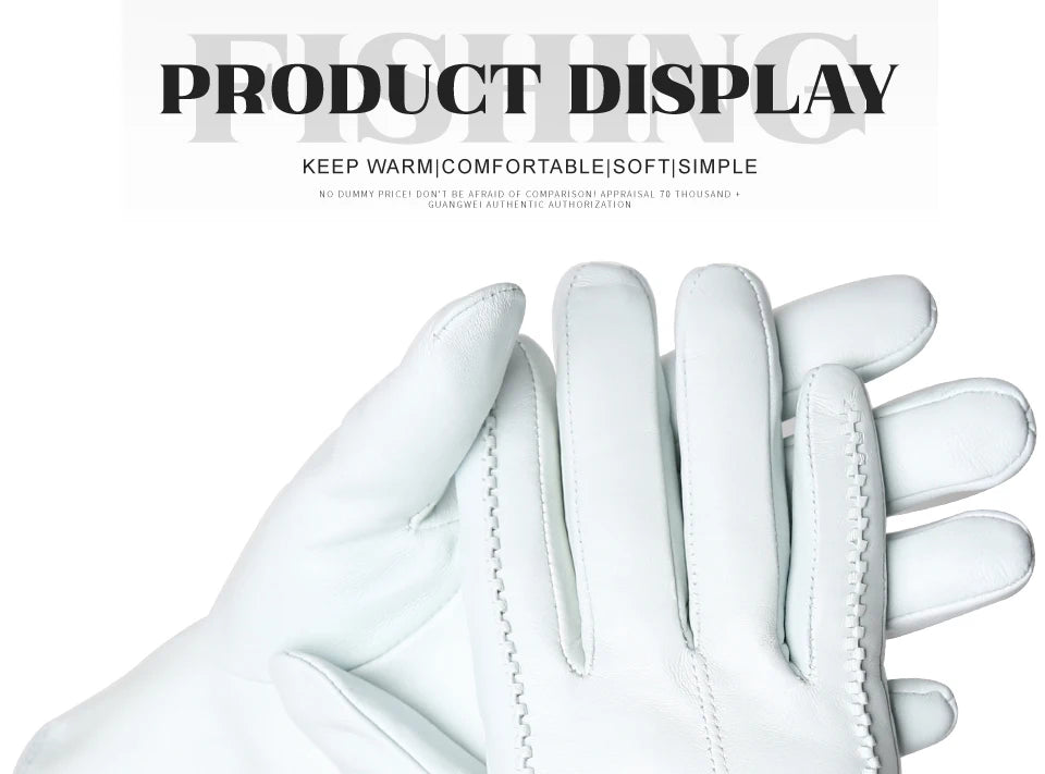 Women's sheepskin gloves winter warm plus velvet short thin touch screen driving color women's leather gloves good quality -2226