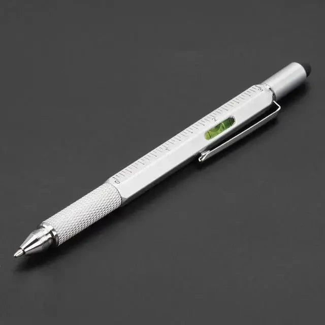 7 In1 Multifunction Ballpoint Pen with Modern Handheld Tool Measure Technical Ruler Screen Stylus Screwdriver Touch Spirit Level