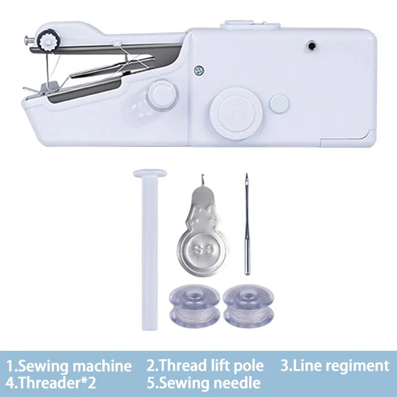 Portable Manual Sewing Machine Handheld Rope-free Electric Quick Build DIY Apparel Supplies Arts Crafts Home Garden Embroidery - Shoppiline