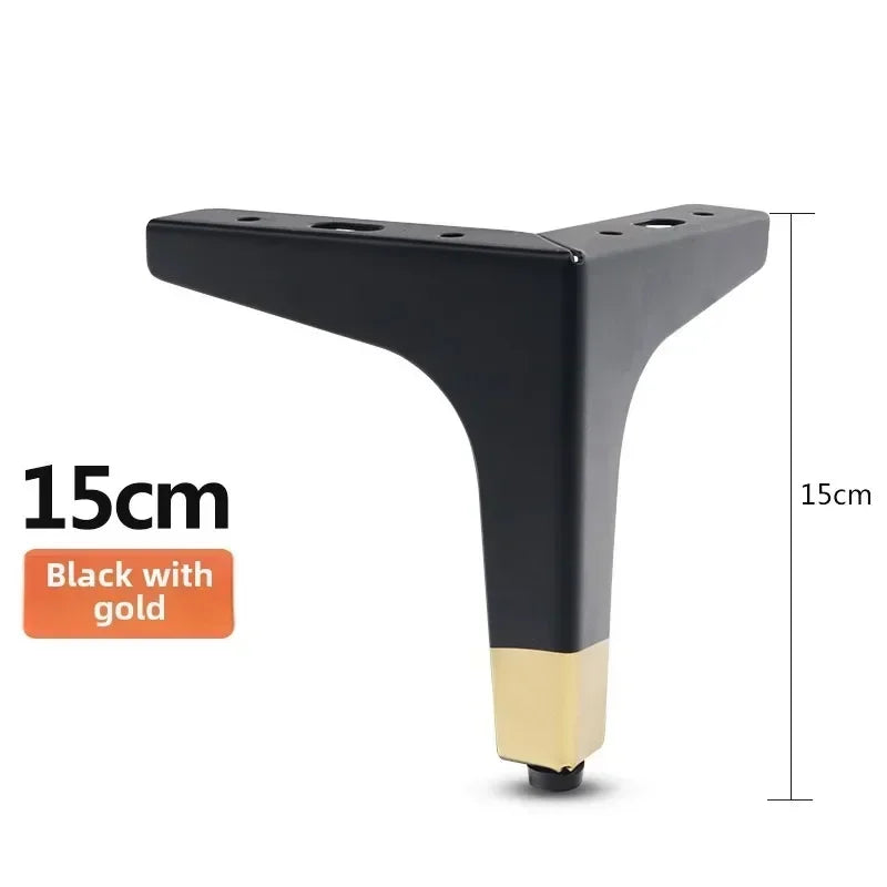 4Only gold black metal furniture legs included：Modern Minimalist Style，Suitable for Sofa/Cabinet/Table Heightening Foot Pads