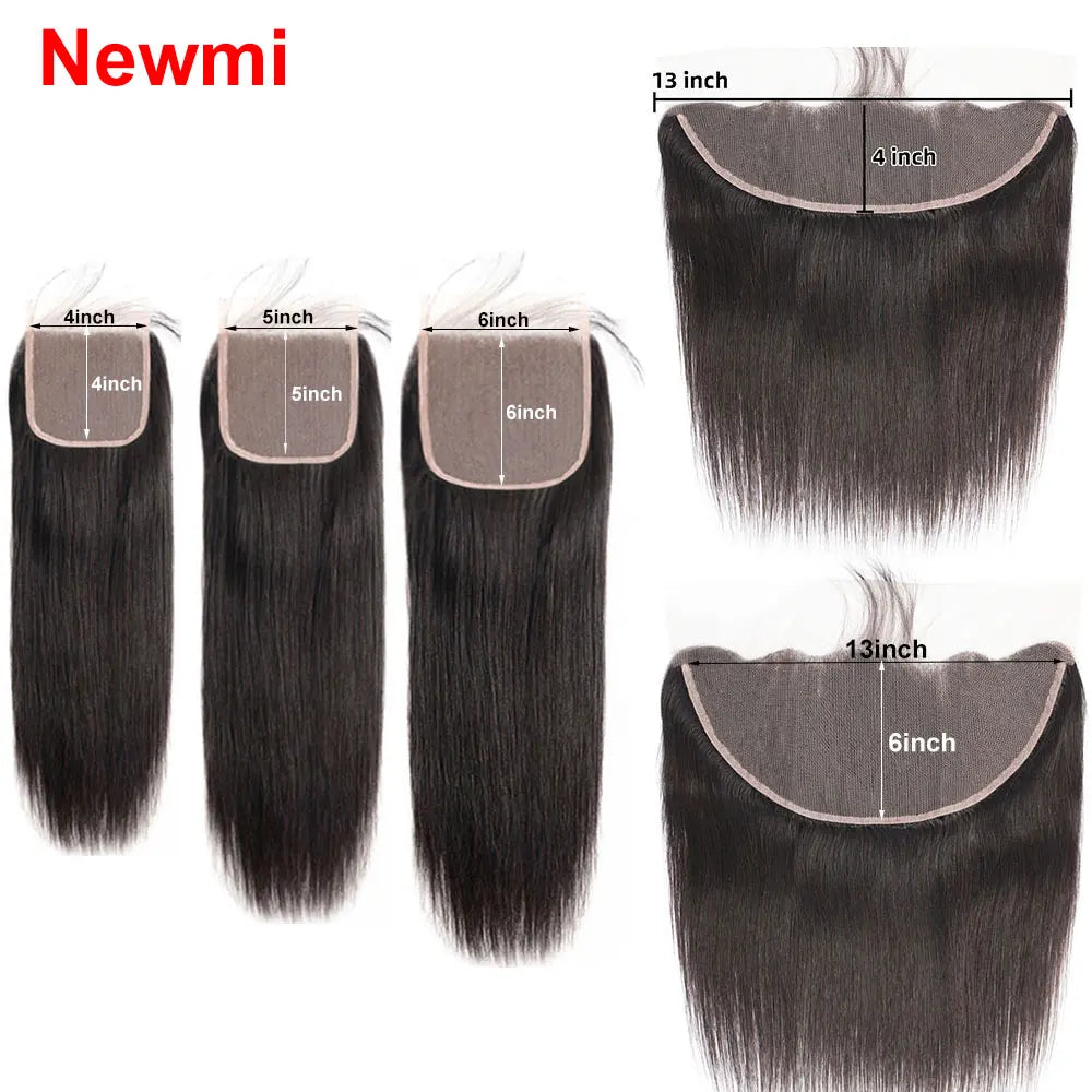 Raides 4x4 5x5 6x6 Closure Dentelle Cheveux Humains Transparents 13x4 13x6 Frontal Dentelle Cheveux Humains Oreille à Oreille Extensions Frontales