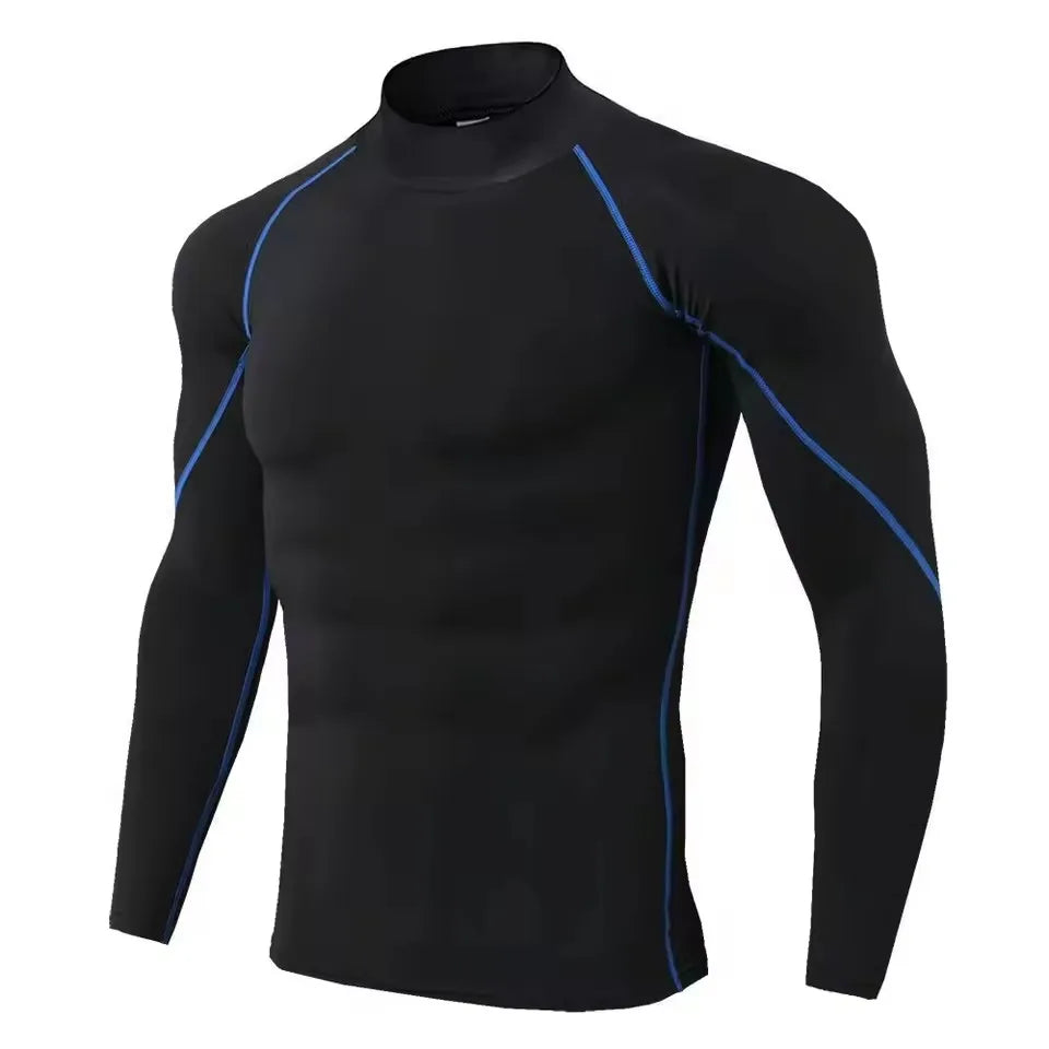Herren Kompressions-Langarm-T-Shirt Sportbekleidung Männer Enges T-Shirt Elastischer Trainingsanzug Kleidung Fitnessstudios Fitness-T-Shirt für Herren