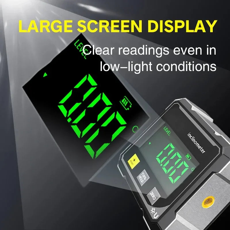 NEW 2-Side Magnetic Digital Angle Gauge With Laser Electronic Protractor Horizontometer Inclinometer Angle Ruler Slope Measuring