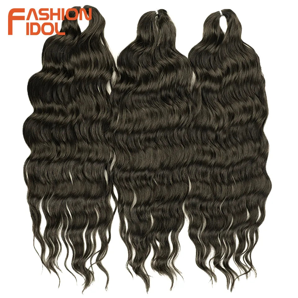Anna Hair Extensions synthétiques de tresses Loose Deep Wave 24 pouces, cheveux tressés ondulés, cheveux bouclés torsadés au crochet Ombré Blond