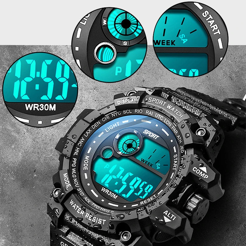 Neue Herren-LED-Digitaluhren Leuchtende Mode-Sport-Wasserdichte Uhren Für Mann Datum Armee Militäruhr Relogio Masculino
