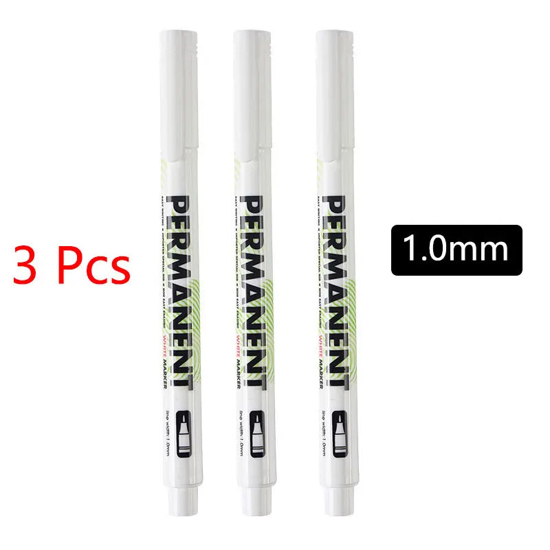 Stylo Marqueur Blanc Ensemble Stylos Gel Blancs Gras Imperméables DIY Graffiti Croquis Marqueur Papeterie Fournitures Scolaires Pinceau