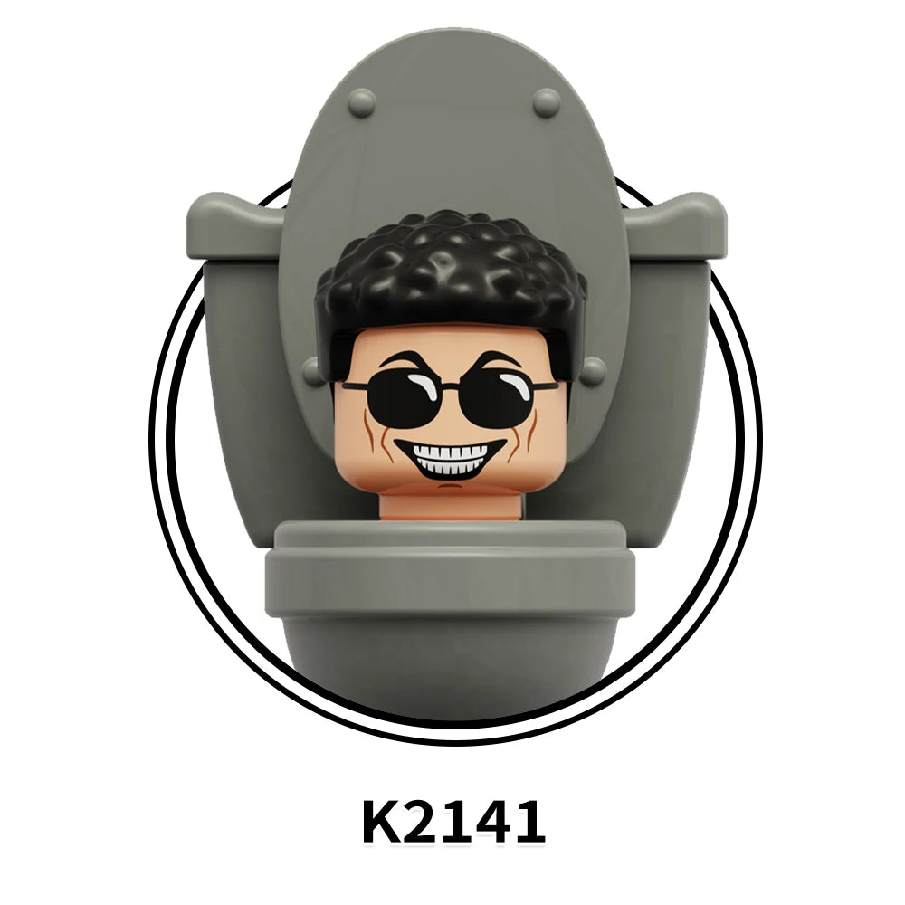 MOOXI Actionfiguren Teile Set MOC Steine Skibidi Toilet Man DIY Baustein Lernspielzeug für Kinder Figuren Geburtstagsgeschenk