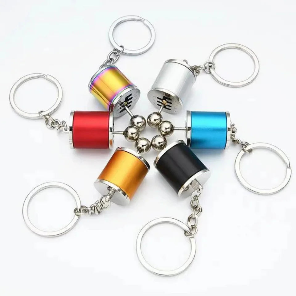 Metal Keyring Creative Car Shifter Keychain Six-Speed Gear Stick Knob Gearbox Model Key Antistress Adults New Fidget Toys
