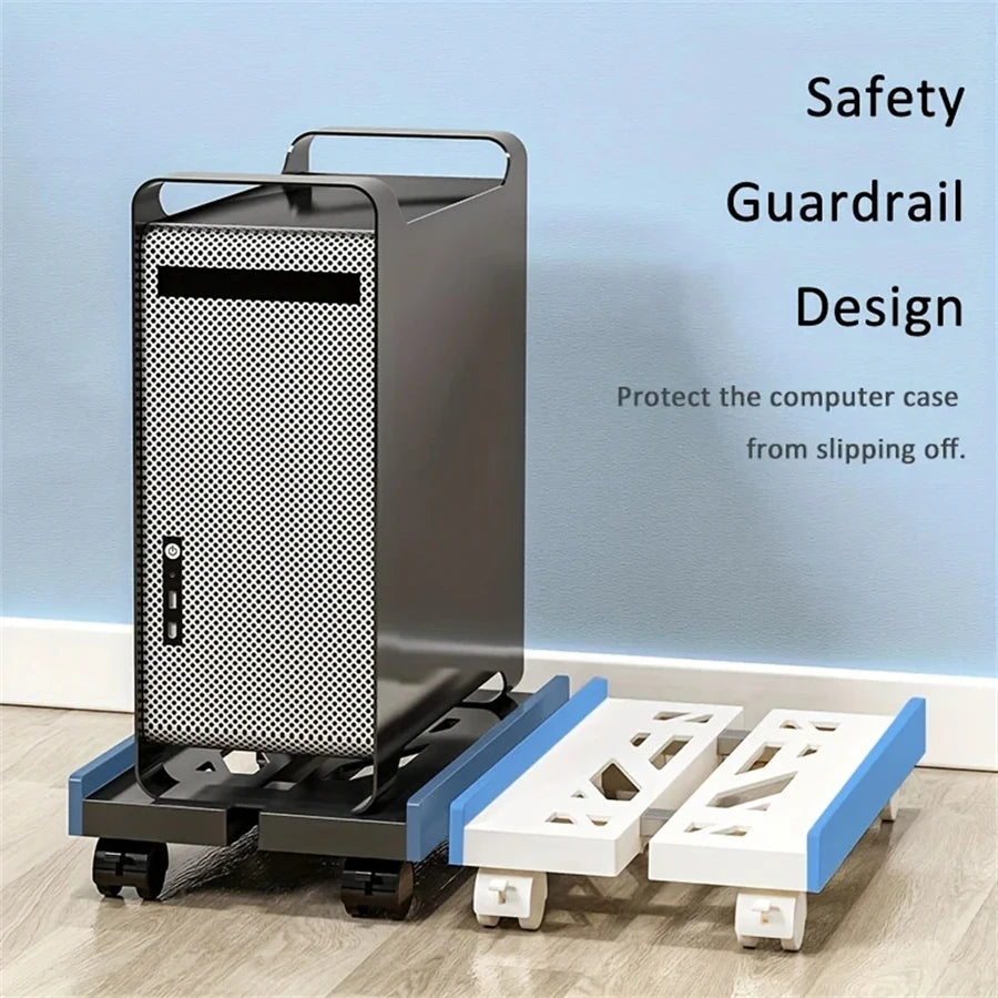 Adjustable Mobile PC Tower Stand with Wheels under Desk CPU Holder Adjustable Stable Mobile Computer Host Stand for Home Office - Shoppiline