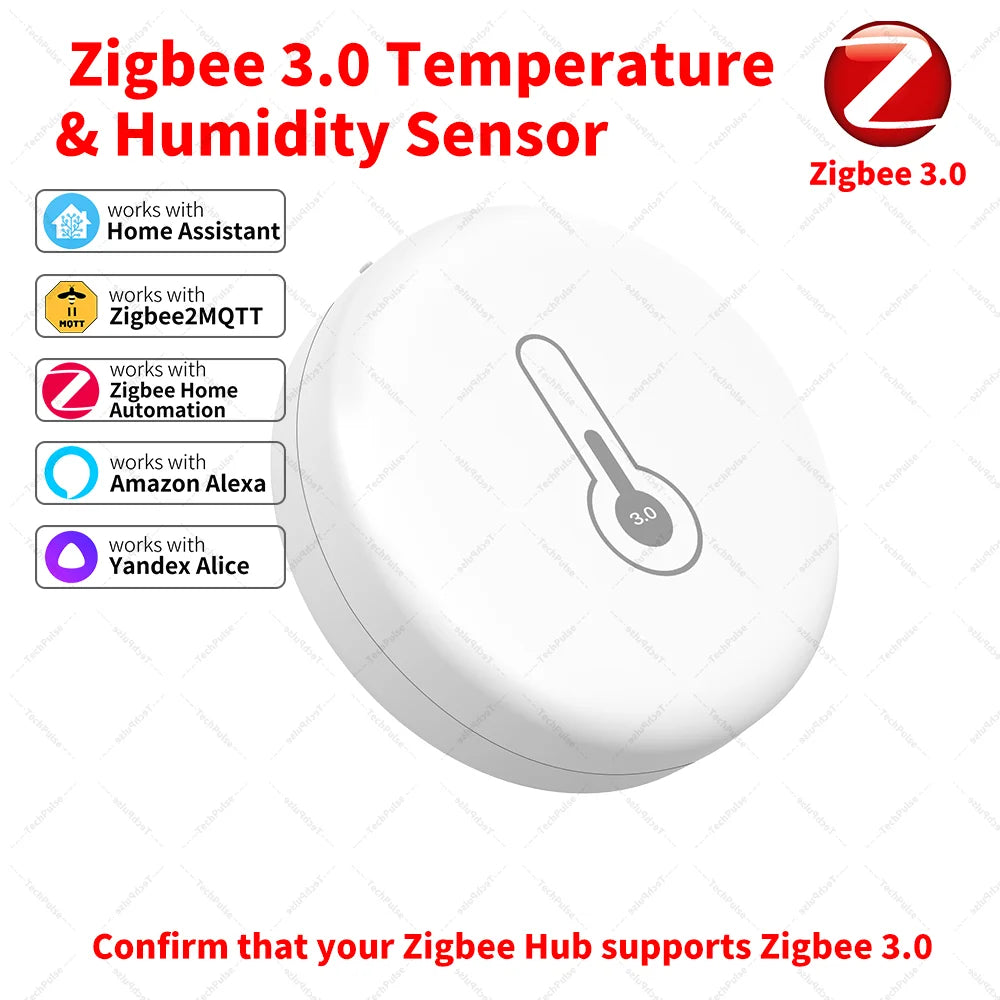 Zigbee Sensor Temperature Humidity Sensor Zigbee Hub Required workwith HA Home Assistant Alexa Yandex ZHA Zigbee2MQTT