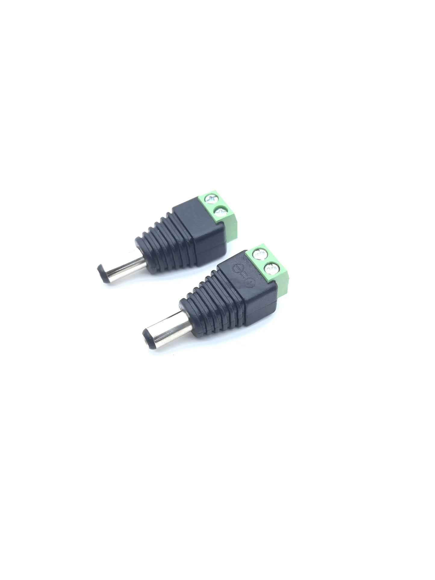 5 Pairs Male and Female Welding-Free DC Plug 5.5*2.1mm Welding-Free DC Female Head Green Terminal Monitoring Power Plug Push-But