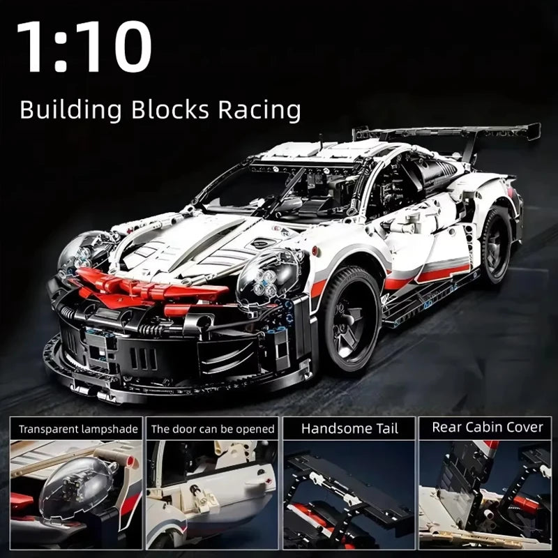 1580Pcs Technic 1:10 Scale  Classic Super Racing Car Building Blocks Assembly for Boys Home Decoration Birthday Gifts - Shoppiline