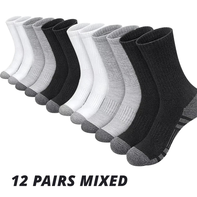 6/12 paires de chaussettes de sport pour hommes, de haute qualité, confortables, antidérapantes, pour le football, grande taille, nouveau style