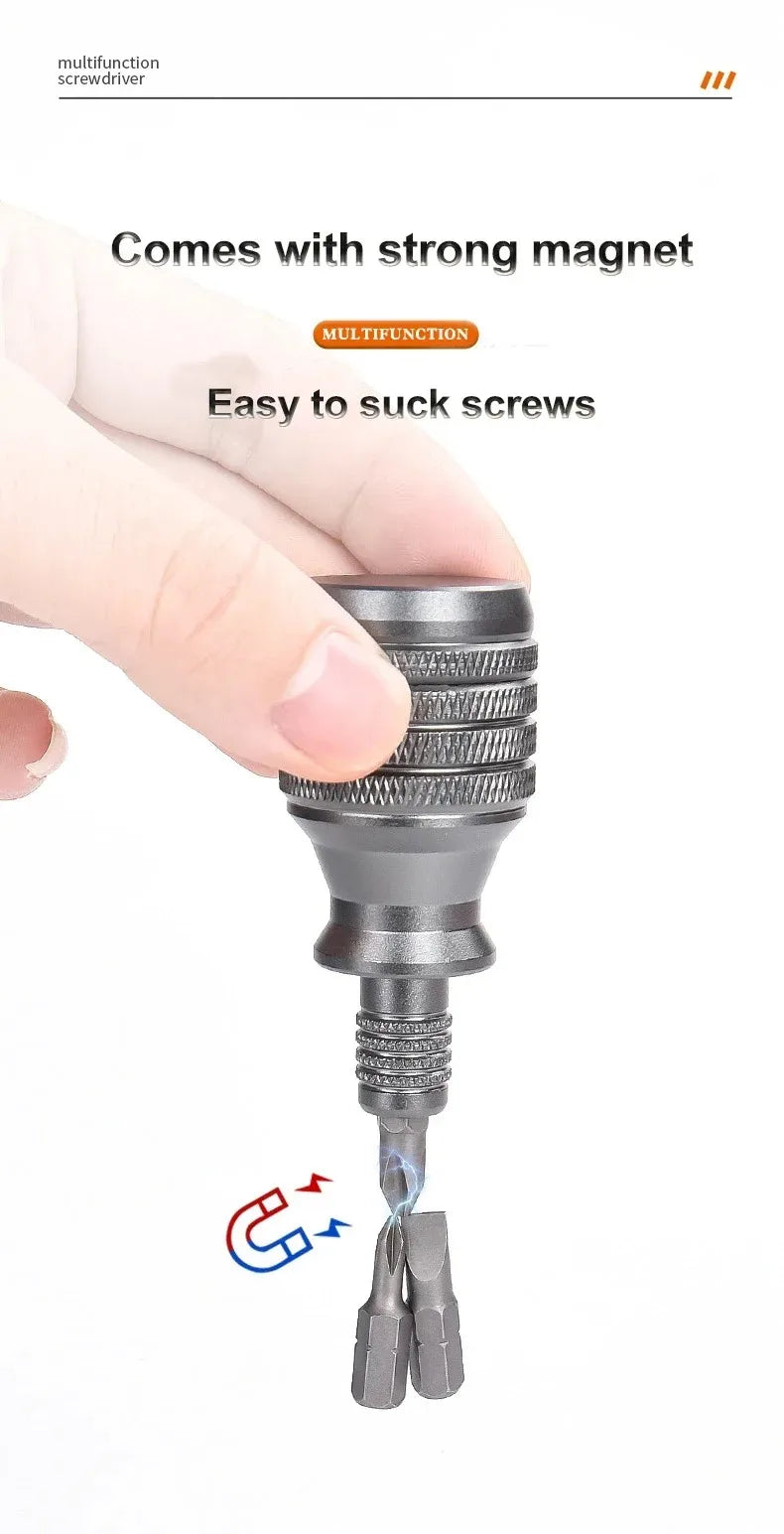 7-in-1 Mini Screwdriver Strong Magnetic Tip Palm Screwdriver Ratchet Screwdriver Mini Quick Ratchet Screwdriver Set
