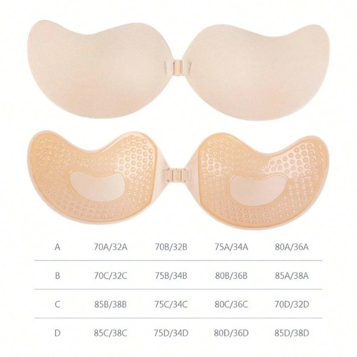 FINETOO 1-15PCS Women Invisible Nubra Breast Patch Tow-Color Hypoallergenic Mango Cup bra Silicone Non-Falling Off Thin