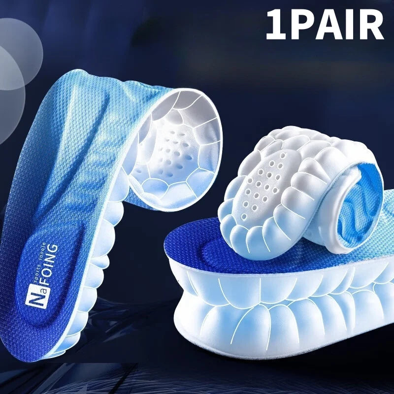 Latex Sport Insoles Soft High Elasticity Shoe Pads Breathable Shock Absorption Cushion Running Insert Men Women