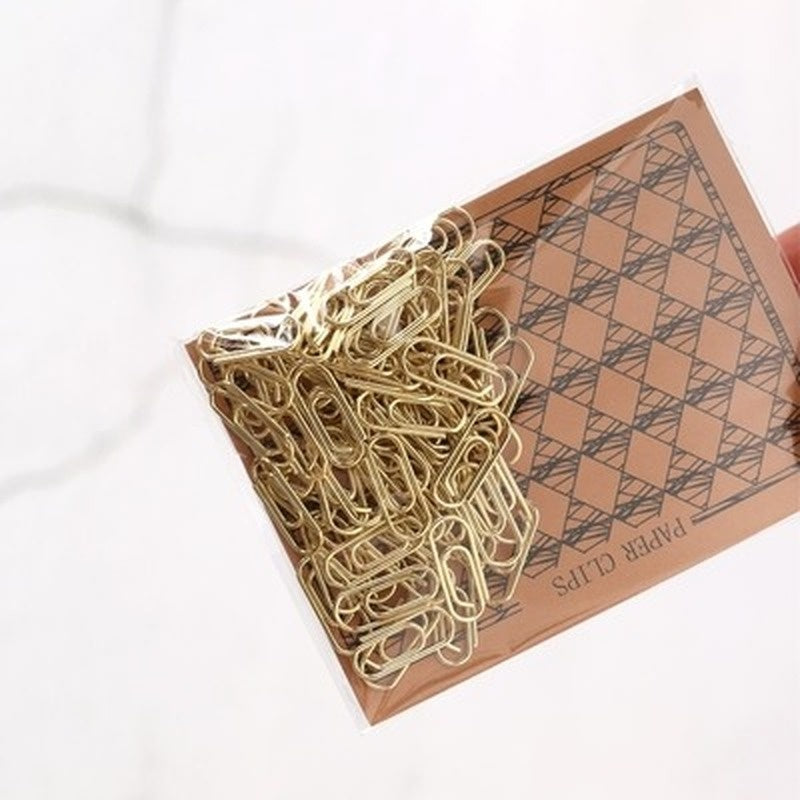 50pcs /bag Mini Heart Gold Rose  Color Clip Bookmark Binder  Office Accessories Paper s Patchwork