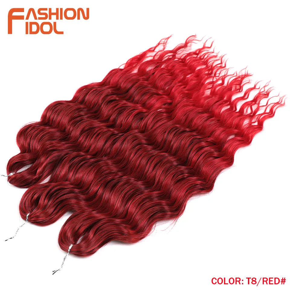Anna Hair Extensions synthétiques de tresses Loose Deep Wave 24 pouces, cheveux tressés ondulés, cheveux bouclés torsadés au crochet Ombré Blond