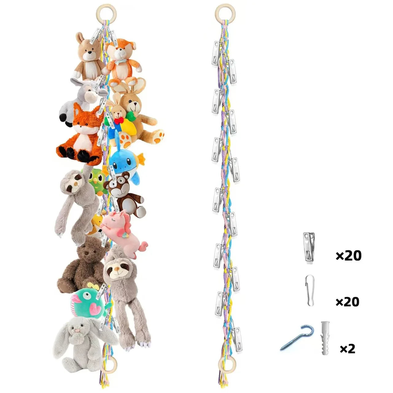 Pendant Storage Display Shelf Doll Wall for Doll Practical Plush Door Behind Clip Wardrobe Wall Hanging Storage Bag