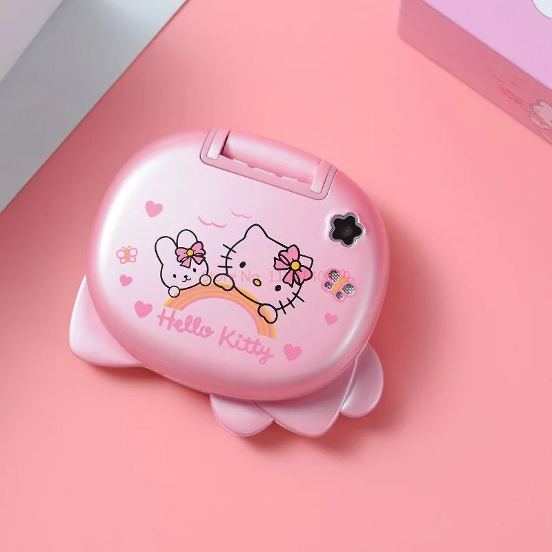New K688 Hello Kitty Cute Mini Girl Mobile Phone With Flip Cartoon No Lock Children Dual Card Mobile Phone Kids Gift Kawaii Toys