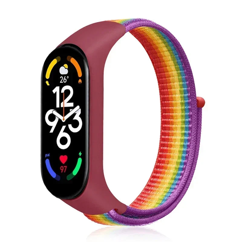Nylon loop Mi band 4 5 6 Strap Replacement Soft Adjustable Wrist Watchband Pulsera correa For Xiaomi Mi band 3 4 5 6 7 Bracelet