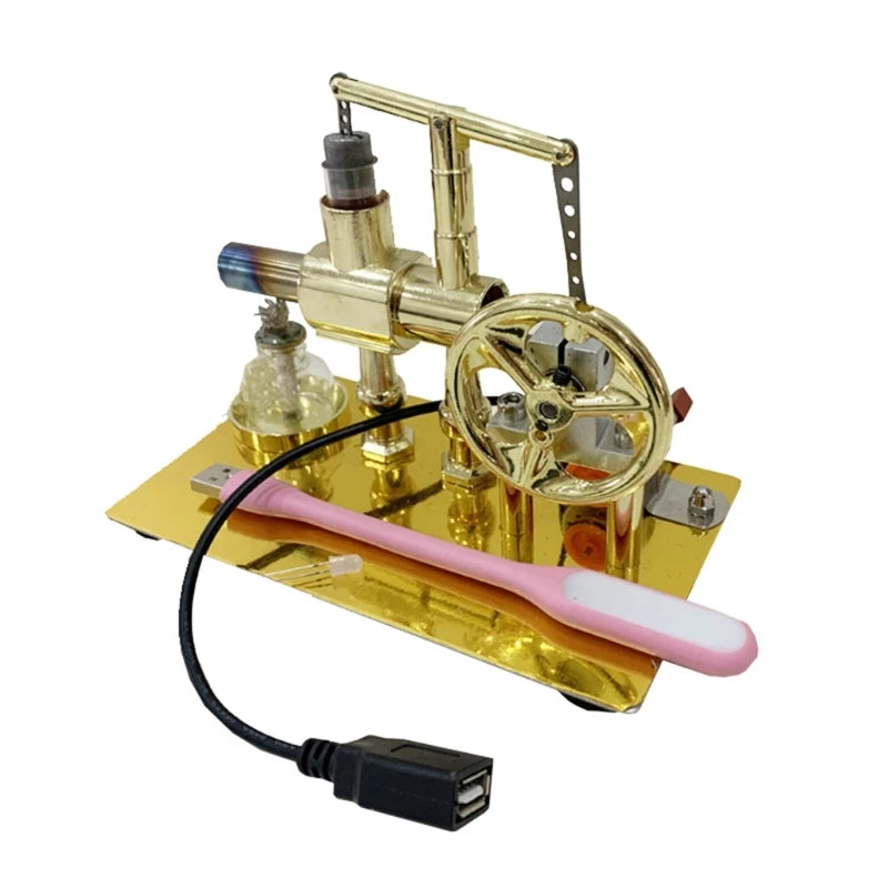 Hot Air Stirling Engine Motor Model Metal Stirling Engine Teaching Aids for Kid