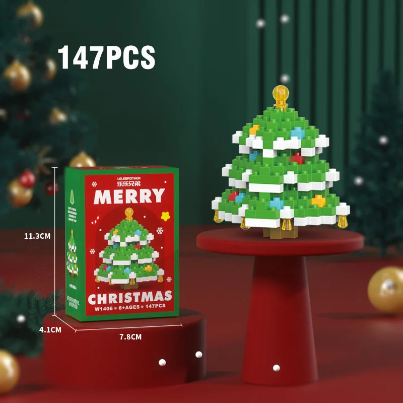 DIY Christmas Santa Claus Building Blocks Set Christmas Themed Brick Ornaments Mini Block Figures Christmas Birthday Gifts