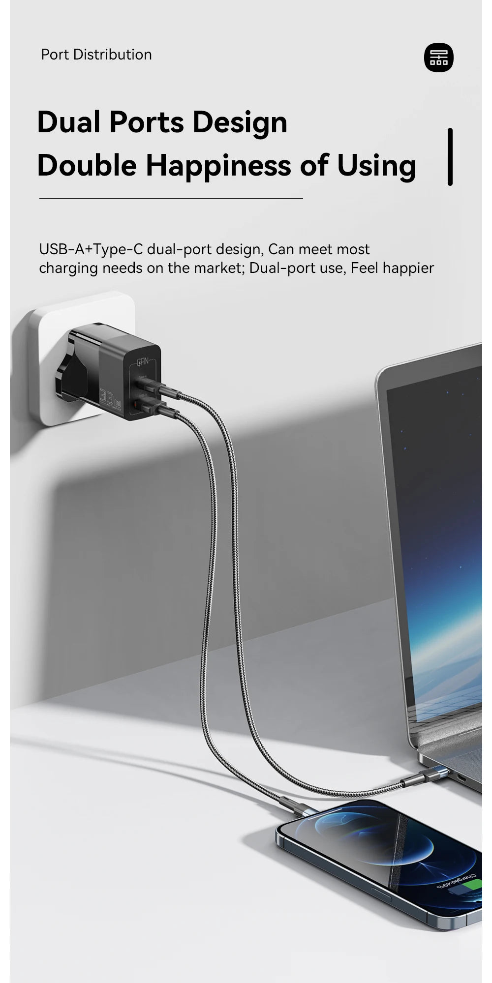 Essager USB C Charger 33W GaN Type C PD Fast Charging For iPhone 14 13 12 11 Pro Max XS 8 P For iPad Pro Air iPad Mini - Shoppiline