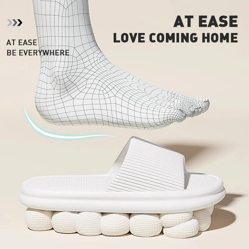 Summer Lovely Solid Color Home Slippers For Women Men Non-slip EVA Bathroom Slides Females Concise Light Sandals Couples Shoes