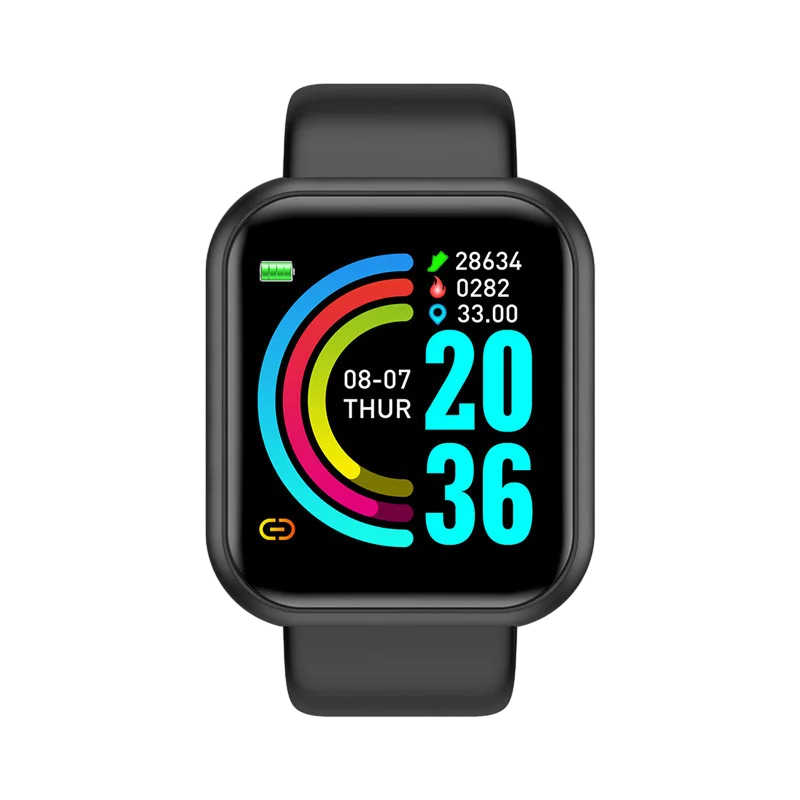 Sport-Smartwatch Für Herren Damen Uhren Fitness Herzfrequenzmesser Elektronische Smartwatch Kalorien-Musik-Player Y68 Armband Kinder