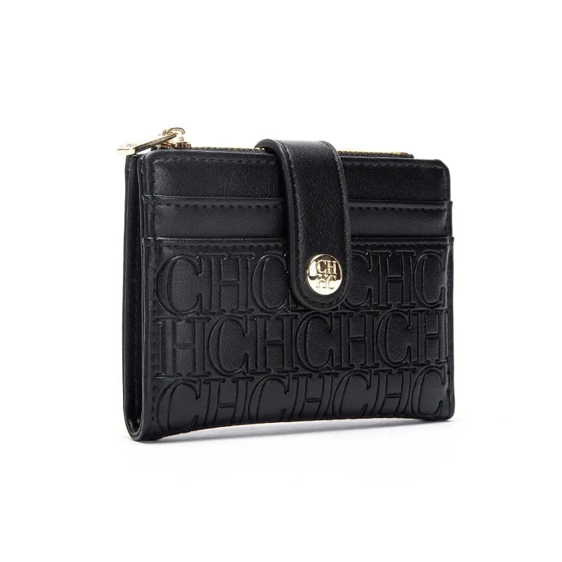 Luxury Brand Classic Retro Square Design Card Case Fashion Button Classic Folding Money Clip Compact Lightweight Luxury Women