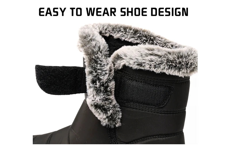 Winter Women Boots Waterproof Snow Boots Plus Size Casual Platform Ankel Boots Warm Fur Women Shoes Antislip Fashion Cotton Shoe