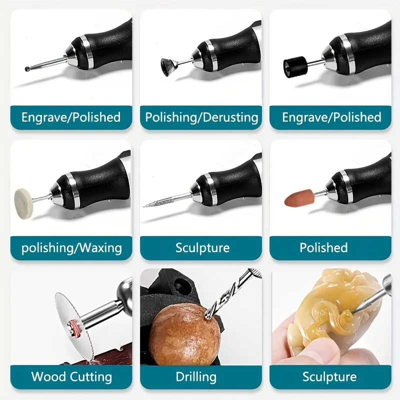 JANGKLIFE USB Cordless Rotary Tool Kit Woodworking Engraving Pen DIY For Jewelry Metal Glass Mini Wireless Drill - Shoppiline