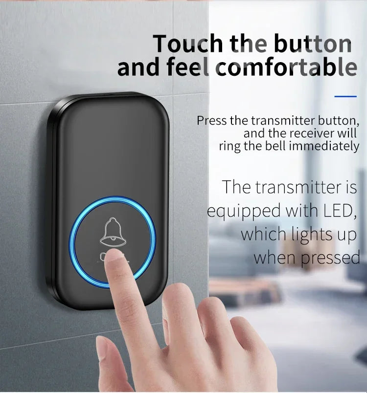 Wireless Doorbell Intelligent Welcome Door Bell 300M/984 FT Remote 60 Songs Melodies Home Smart Doorbell US EU Plug Optional