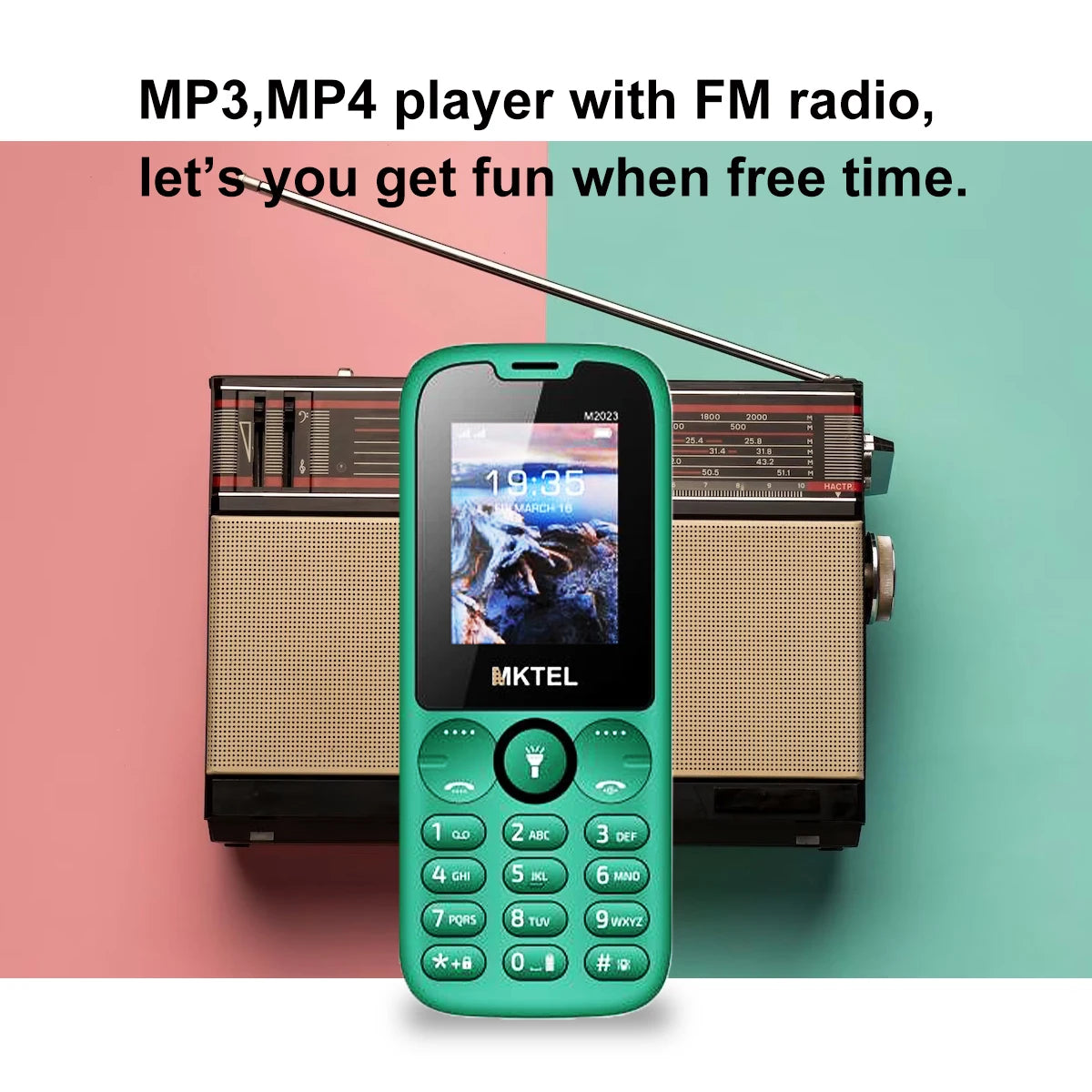 MKTEL M2023 Feature Phone with 1.77inch Display 800mAh Battery Dual SIM FM Radio Flashlight 0.08Mega Camera Senior Phone - Shoppiline
