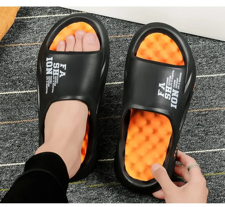 New Summer Man Massage Slippers 2026 Indoor Outdoor Beach Sandals Soft Bottom Casual Slippers Male Flip Flops Mens Sandals