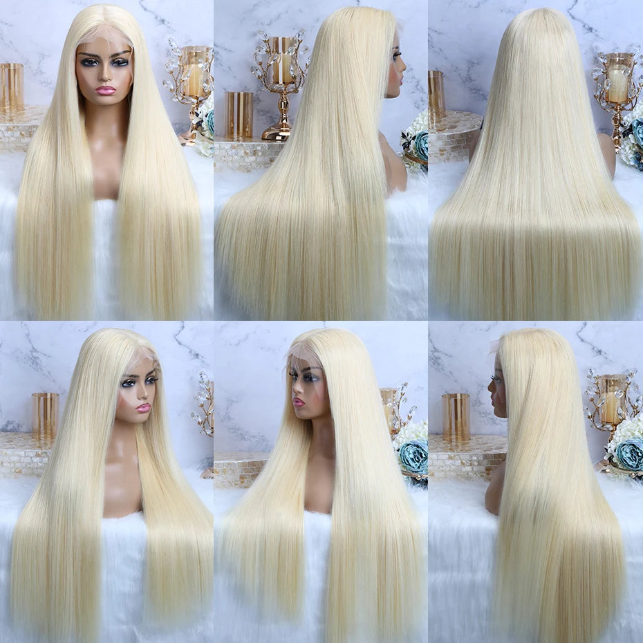13x4 13x6 360 HD Transparent 613 Honigblond Farbe Spitze Front Echthaar Perücken für Frauen Rohes brasilianisches glattes Lace Frontal Perücke