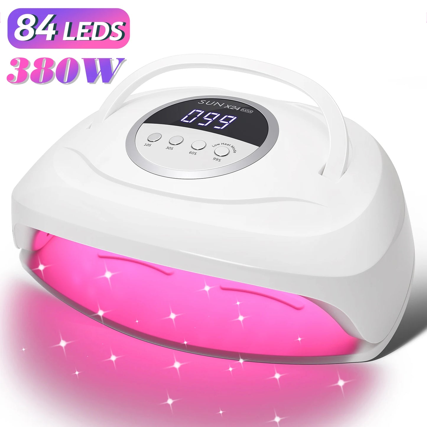 Lampe à ongles UV LED 380W 81 LED, séchoir à ongles pour vernis gel, 4 réglages de minuterie, lampe à ongles UV professionnelle, lumière à ongles à capteur automatique