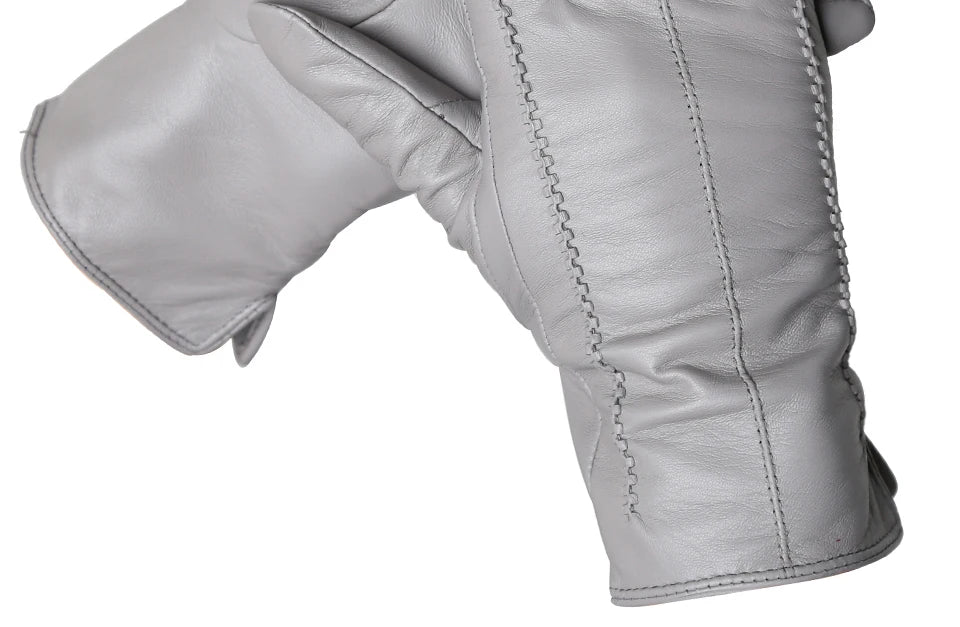 Women's sheepskin gloves winter warm plus velvet short thin touch screen driving color women's leather gloves good quality -2226