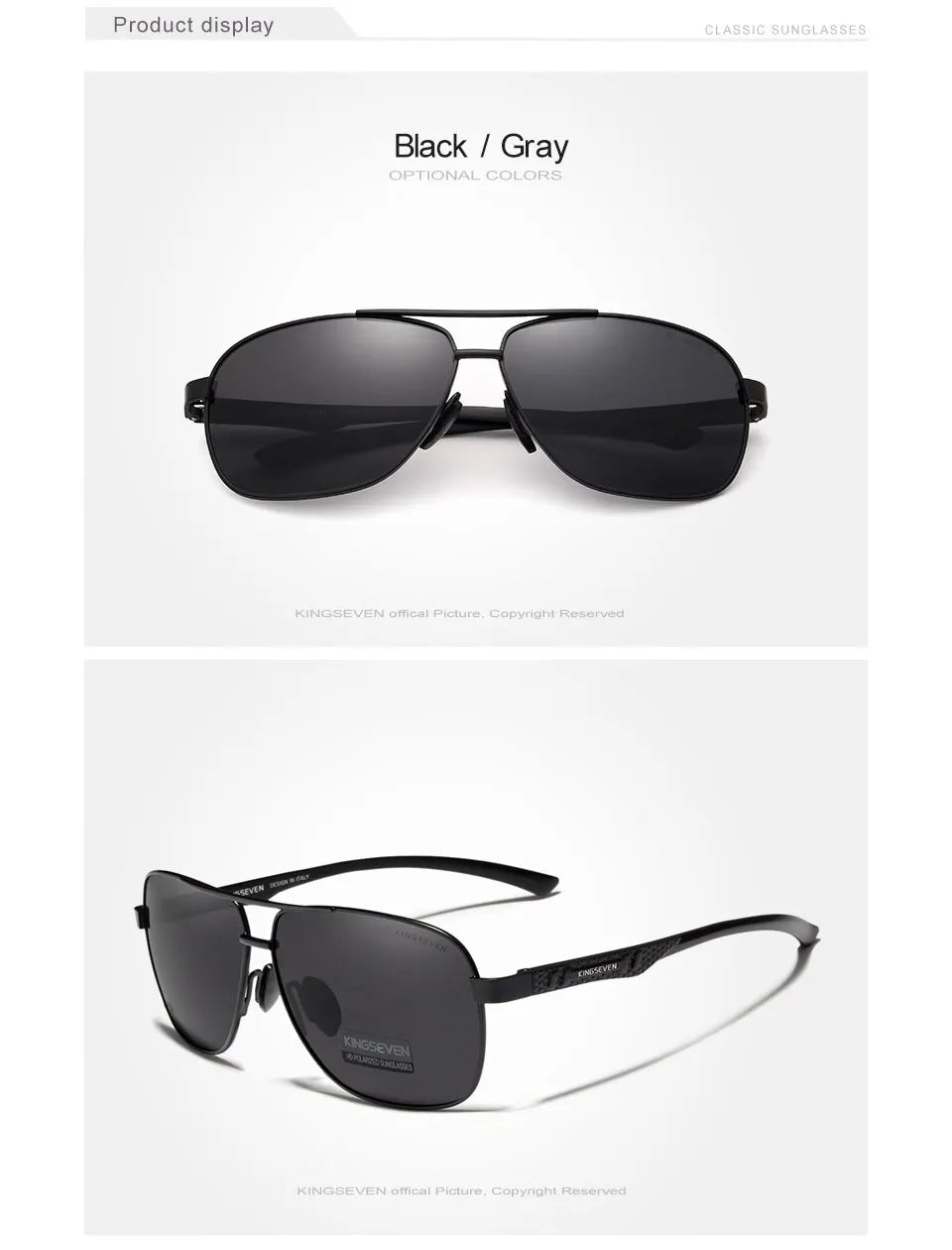 KINGSEVEN 2024 Polarized Men Aluminum Sunglasses UV400 Mirror Male Women for Men Fashion Eyewear Driving Sun Glasses