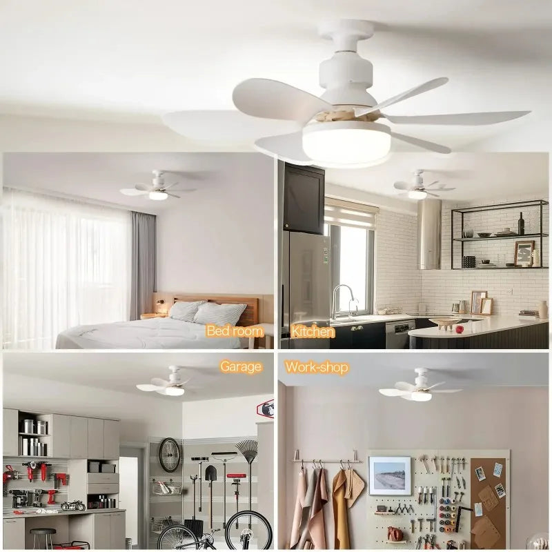 LED 30W Ceiling Fan Light E27 with Remote Control for Dimming Suitable for Living Room Study Household Use 85-265V 선풍기 - Shoppiline