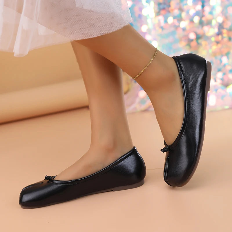 Chaussures plates Tabi pour femmes - Ballerines décontractées à enfiler avec bout fendu, Escarpins élégants et mocassins nouveauté été 2026