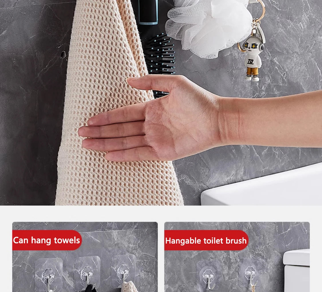 10/20 Pcs Hooks Transparent Strong Self Adhesive Door Wall Hangers Hooks Suction Heavy Load Rack Cup Sucker for Kitchen Bathroom