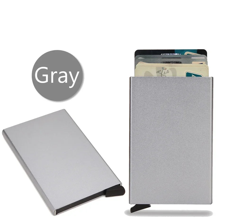 Small and Practical Pop Up Minimalist Smart Wallet Thin Slim RFID Credit Card Holder for Men Women Metal Purse Mini Wallets