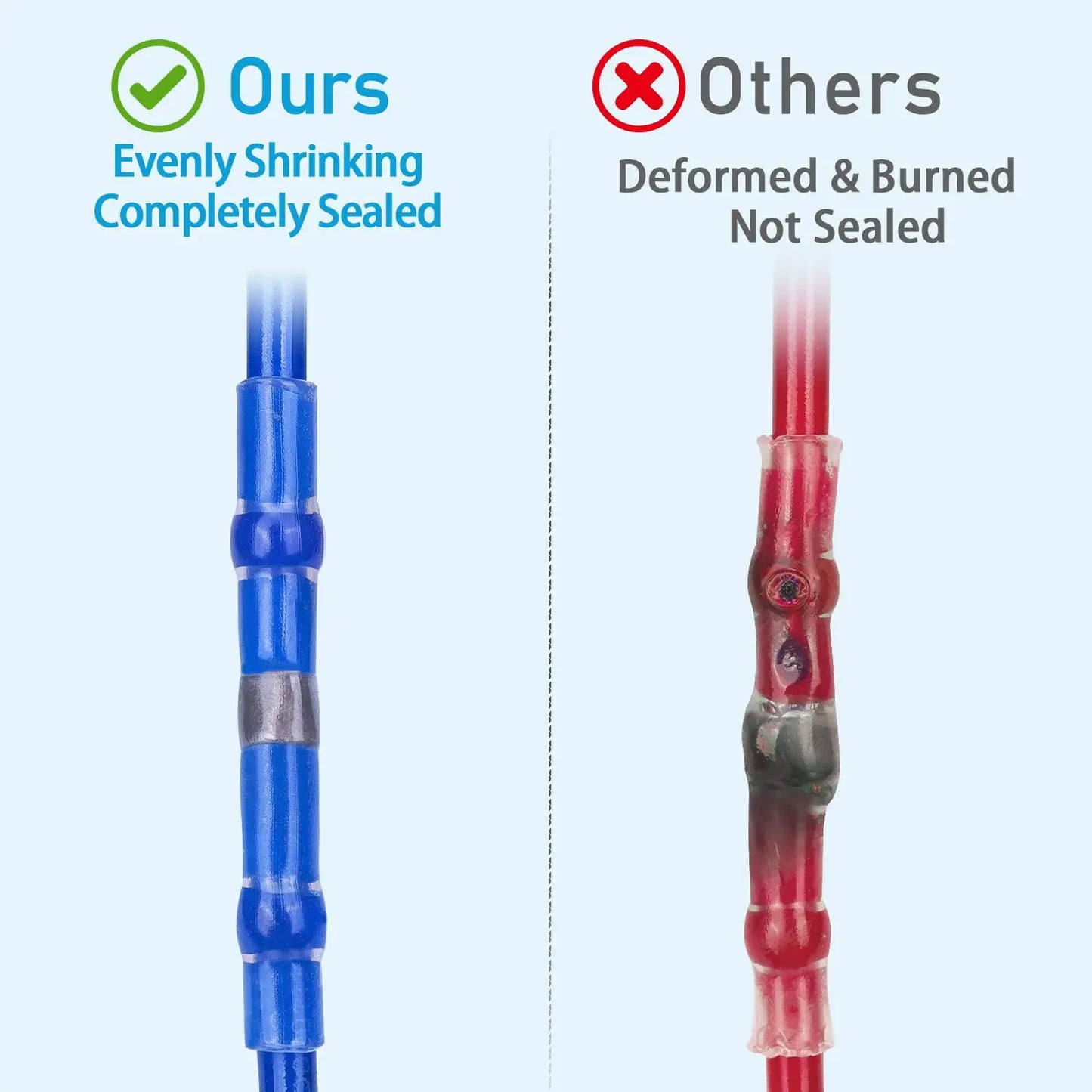 100pcs Waterproof Solder Seal Heat Shrink Butt Connectors Lug Terminals Insulated Electrical Wire Connectors for homework DIY
