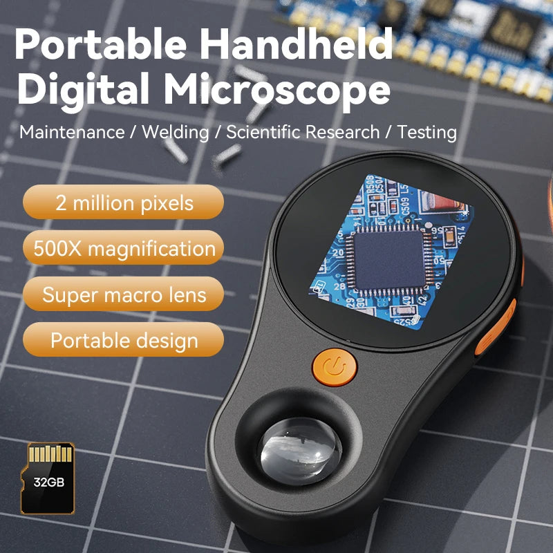 2.0inch 500X Digital Microscope 1080P Video Coin Microscopio with Magnifying Glass Wiht 8Leds for Electronics Repair Windows/Mac - Shoppiline