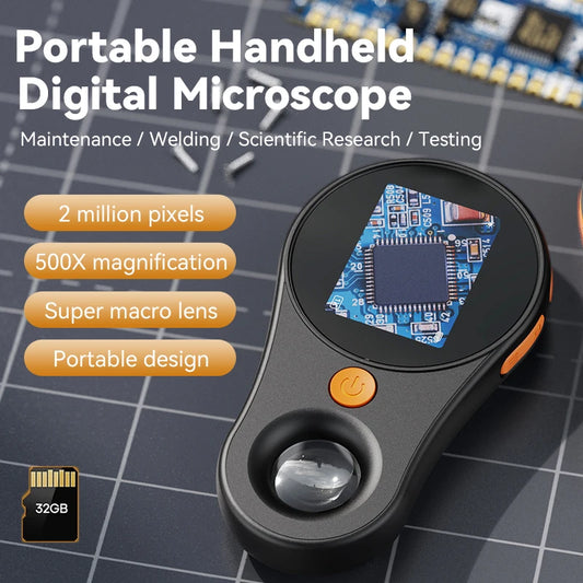 2.0inch 500X Digital Microscope 1080P Video Coin Microscopio with Magnifying Glass Wiht 8Leds for Electronics Repair Windows/Mac - Shoppiline