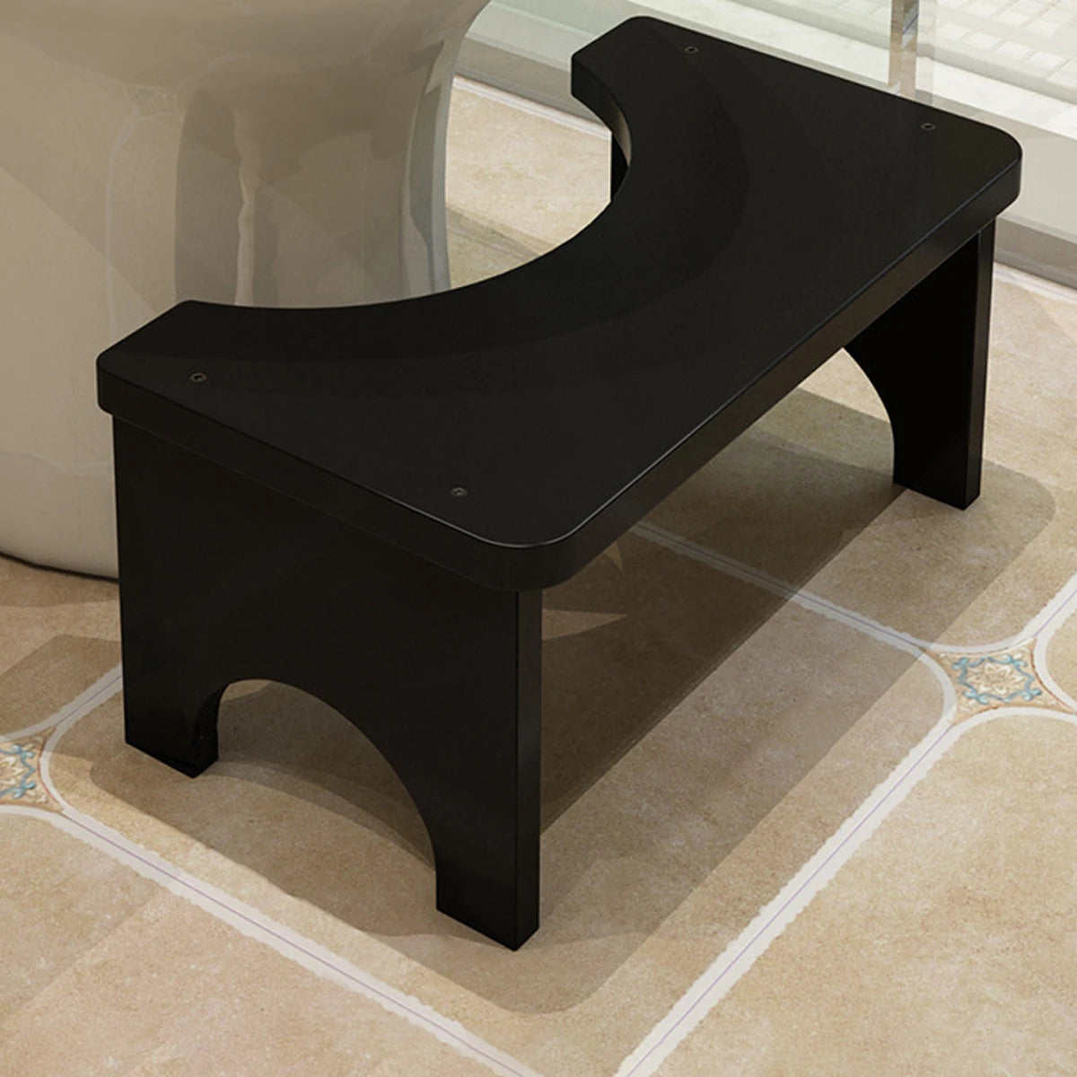 Tabouret de toilette accroupi portable en bambou robuste pour adultes, large et stable, tabouret de pot de chambre, facile à utiliser et à nettoyer, conception portable