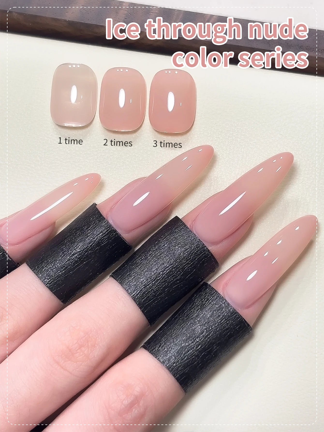Lot de 1/6 vernis à ongles semi-permanents, 15 ml, effet gelée glacée, UV/LED – kit, sans formaldéhyde. Ovale, brillant. Idéal pour salon et DIY.